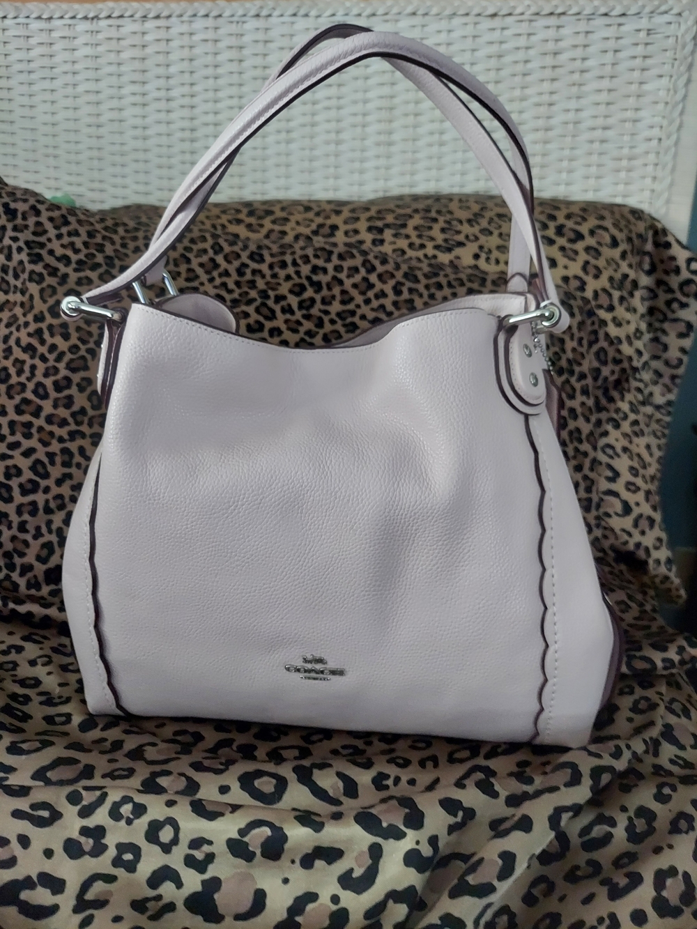 Coach Pebbled Leather Shoulder Bag in Light Pink